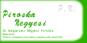 piroska negyesi business card